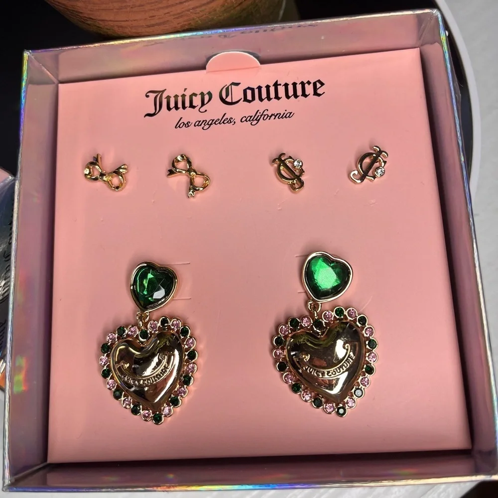 Juicy Couture Heart Earring Gift Set NWT